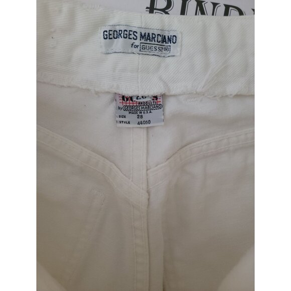 Vintage Guess Georges Marciano White High Waist Jeans Denim Tapered Leg Sz 28 - Picture 6 of 8